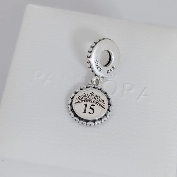 Pandora Sweet 15 Quinceanera Crown Dangle Charm S925 Bracelet Pendant with box - Picture 2 of 5